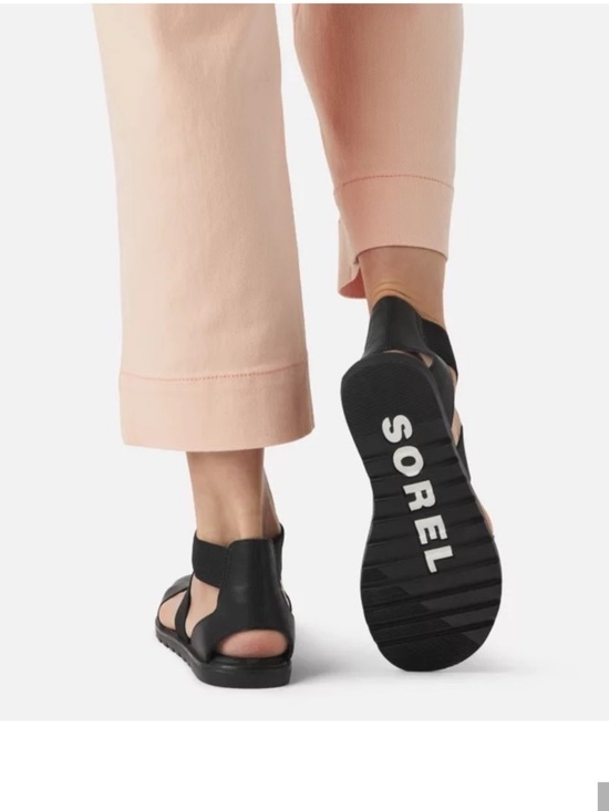 Sorel Shoes - SOREL Ella II Black Leather Crisscross Sandal size 8